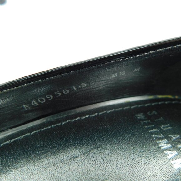 Unworn STUART WEITZMAN Black Patent Leather Peep Toe SW Logo Heel Pumps 8.5 - Picture 8 of 9
